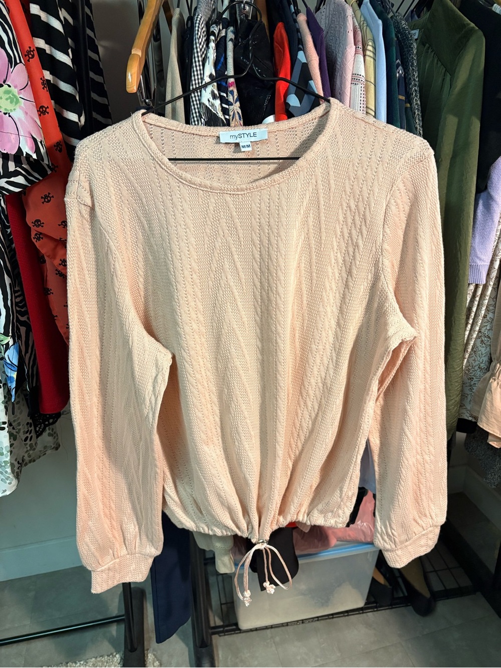331. mySTYLE Pink Knit Sweater Size M